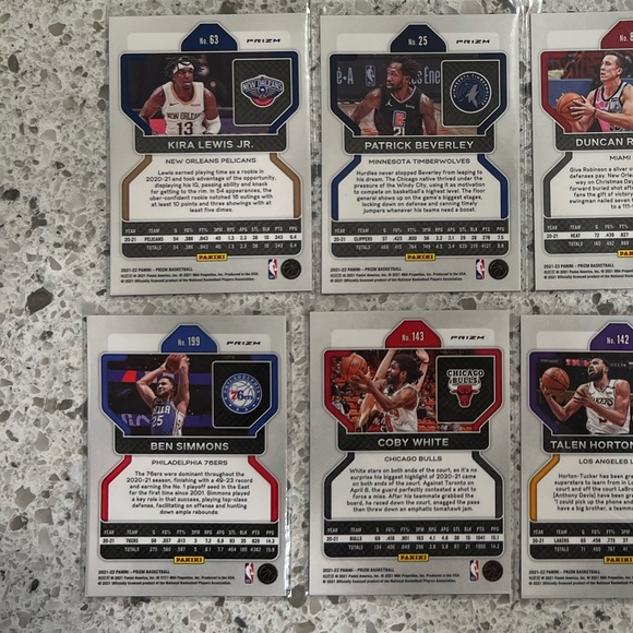 NBA PINK ICE PRIZM CARDS 7 CARD LOT BEN SIMMONS HAKEEM OLAJUWON COBY WHITE +more - Picture 2 of 3